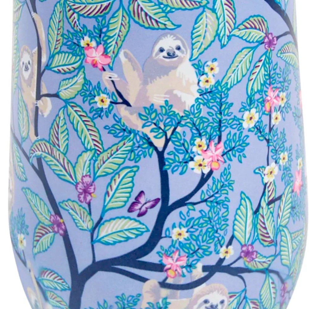Vera Bradley Hanging Around Purple Sloths 12 oz Stainless Tumblers - Picture 3 of 3